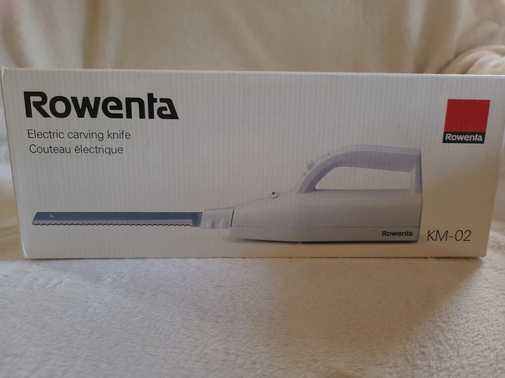 Vintage Rowenta KM-02 Electric Carving Knife White 100W New Open Box